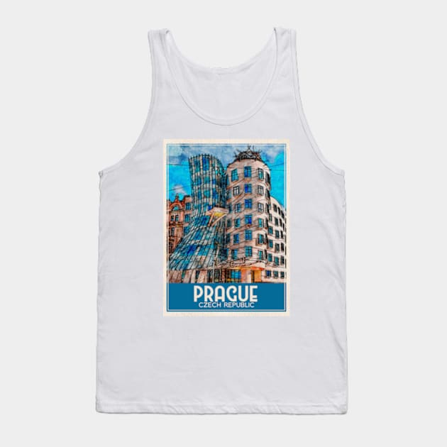 Travel Art Prague Czech Republic Tank Top by faagrafica